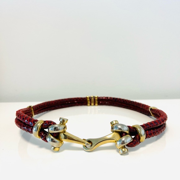 Vintage burgundy belt main image 4